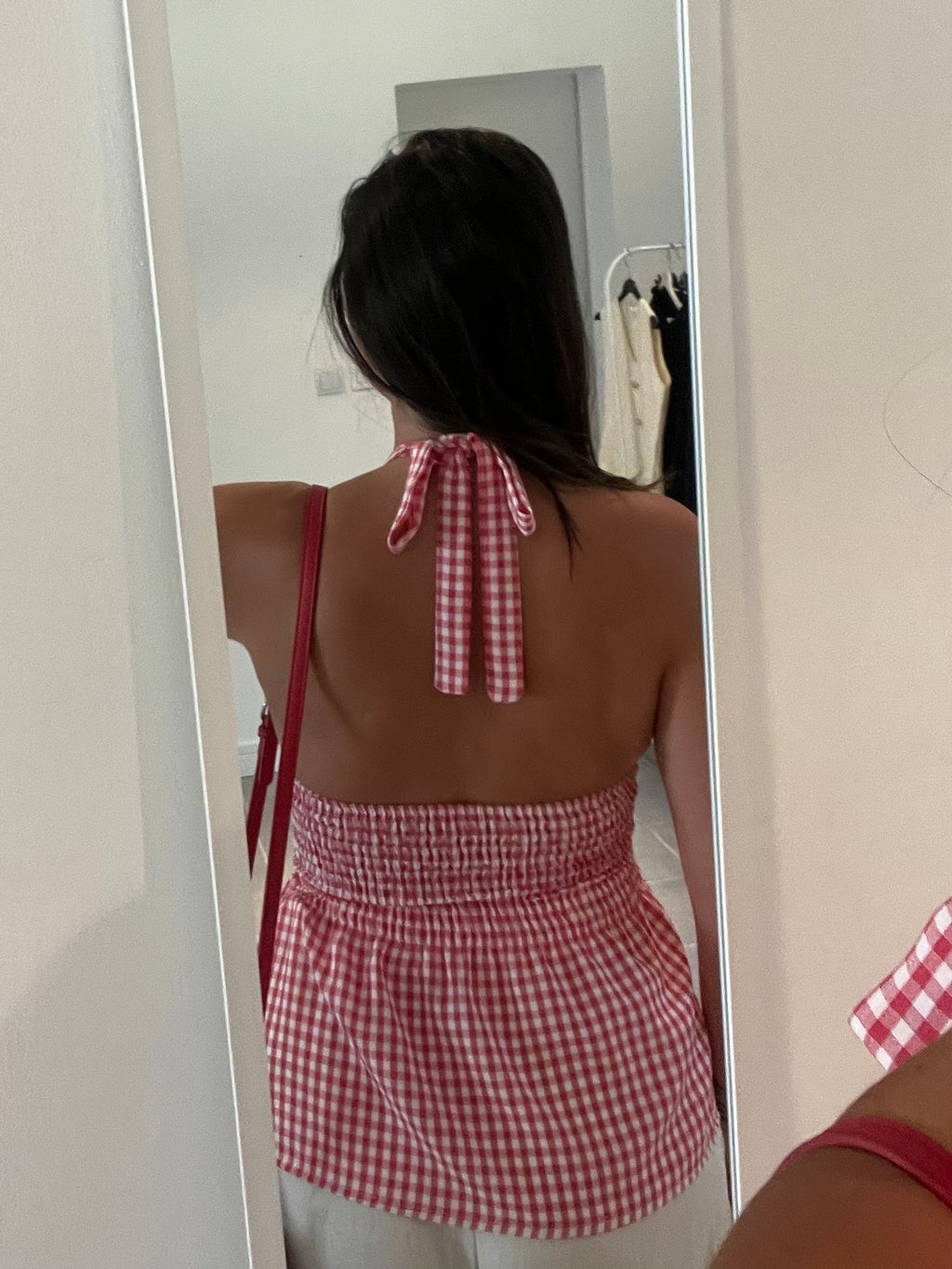Top vichy rouge et blanc