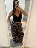 Pantalon doux à carreaux