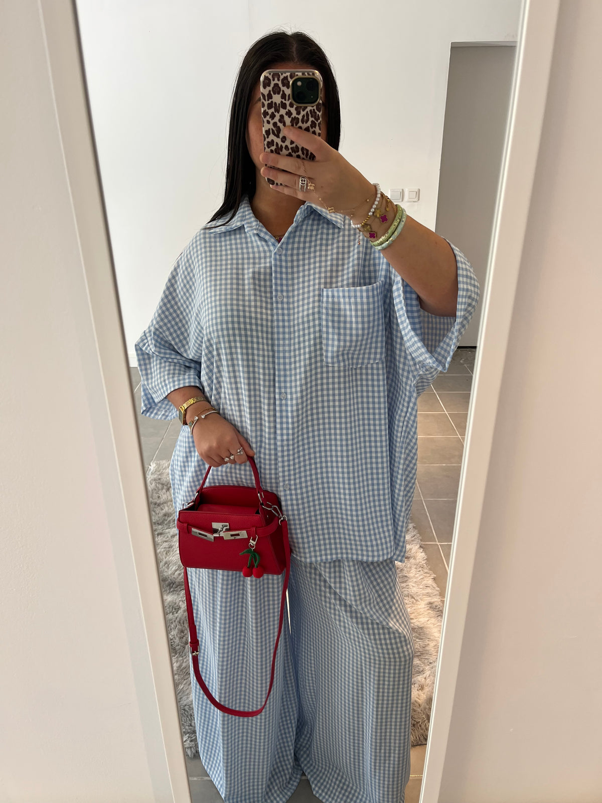 Ensemble vichy bleu