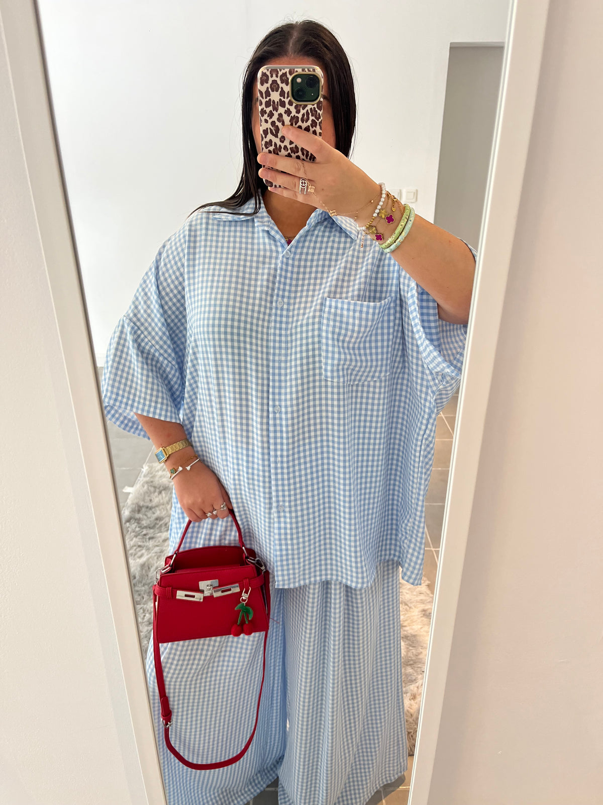 Ensemble vichy bleu