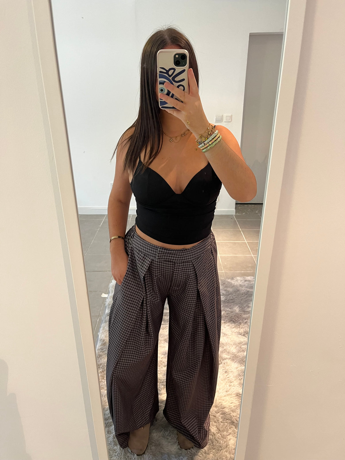 Pantalon ample carreaux