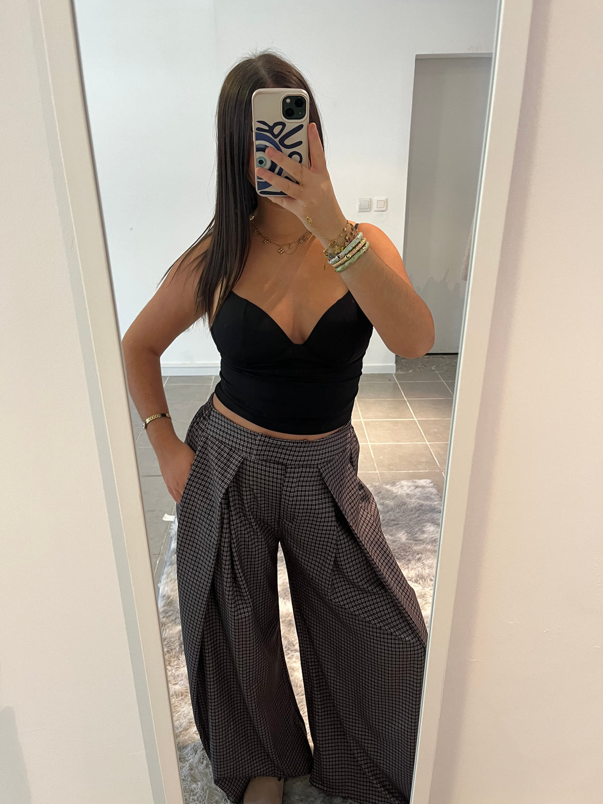 Pantalon ample carreaux