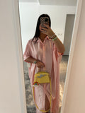Robe chemise rose