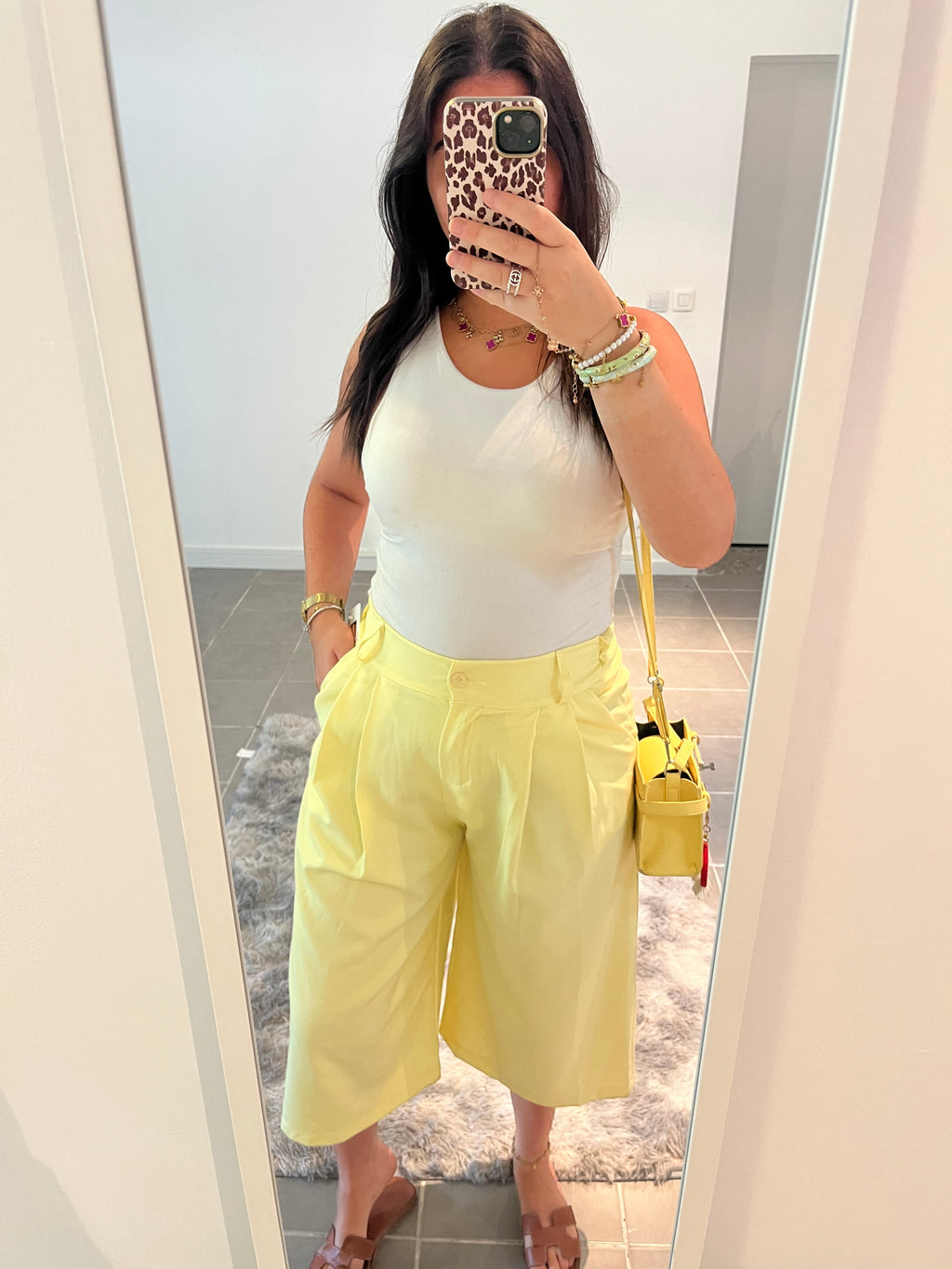 Bermuda long jaune
