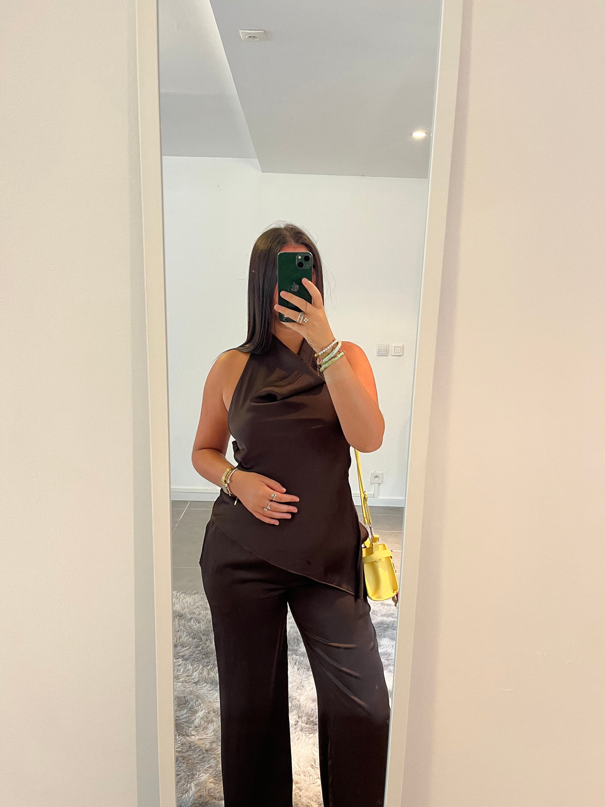 Ensemble satiné marron