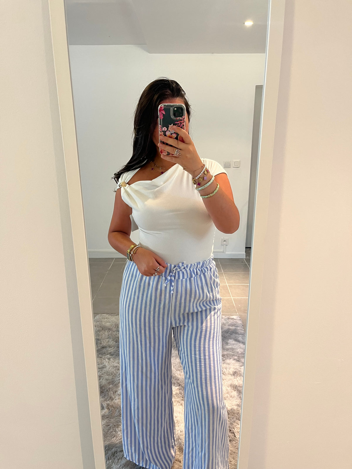 Pantalon Lin rayure