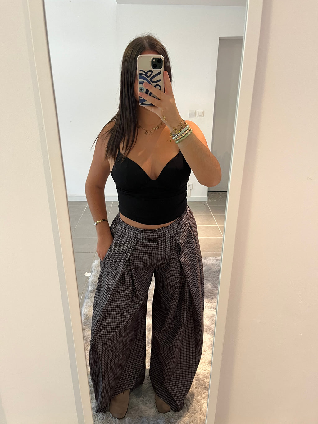 Pantalon ample carreaux