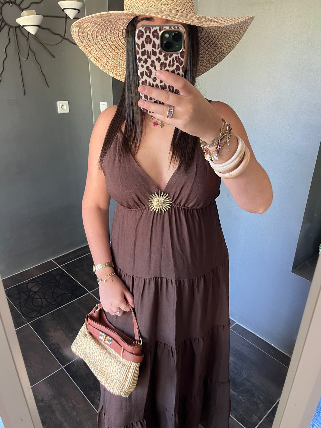 Robe soleil marron