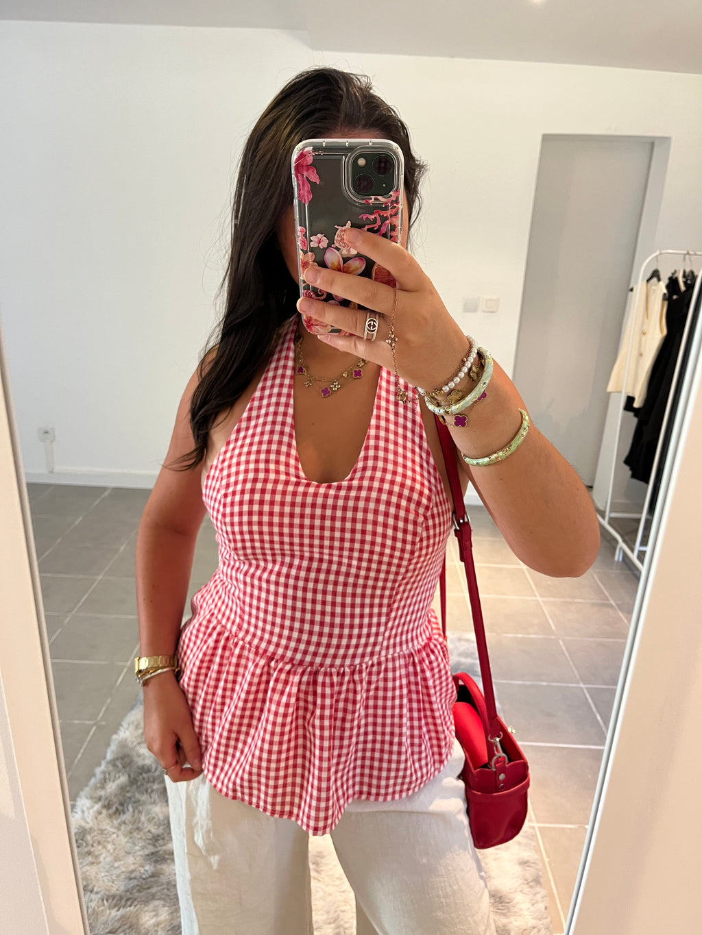 Top vichy rouge et blanc