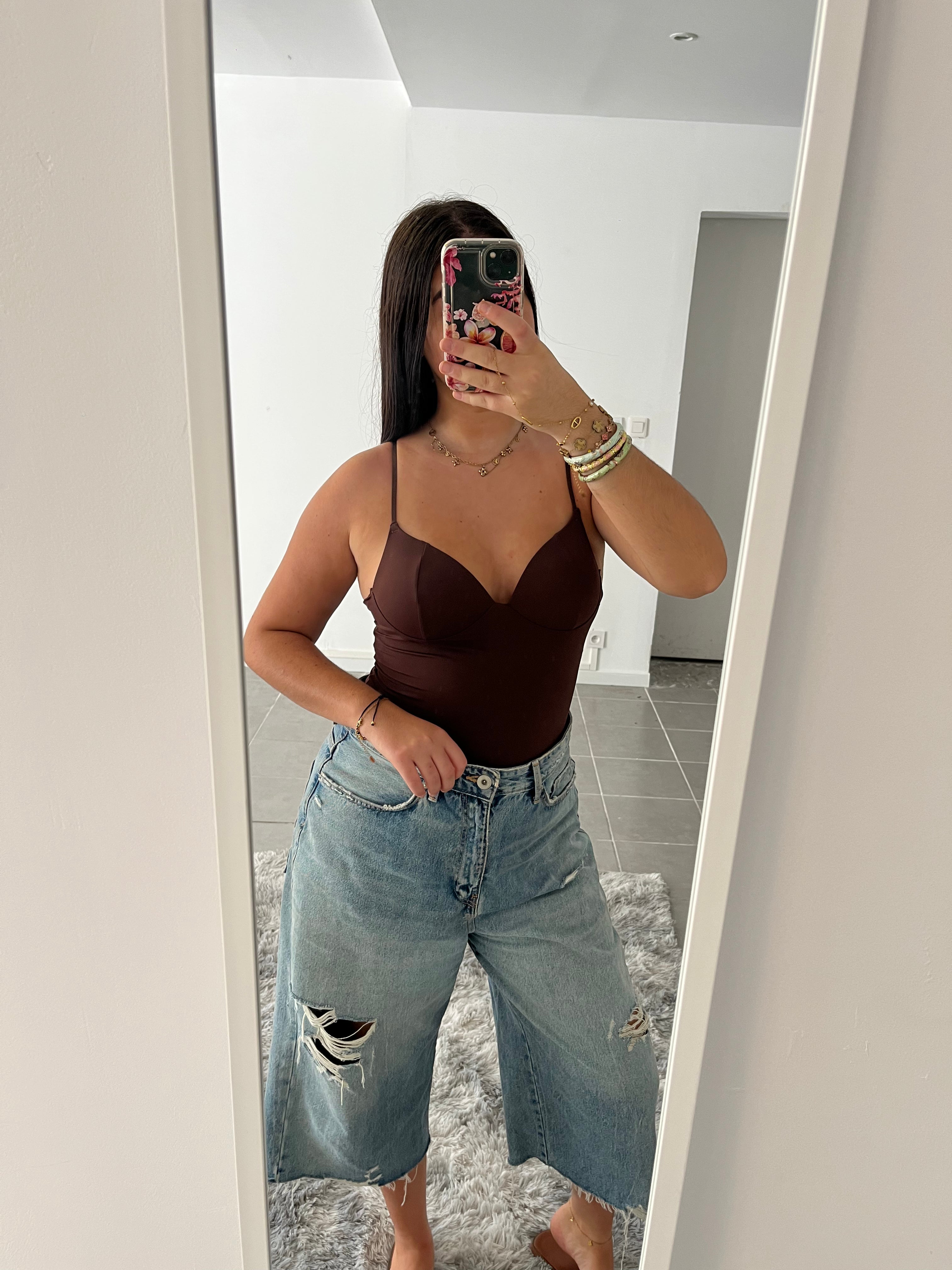 Top à coque marron