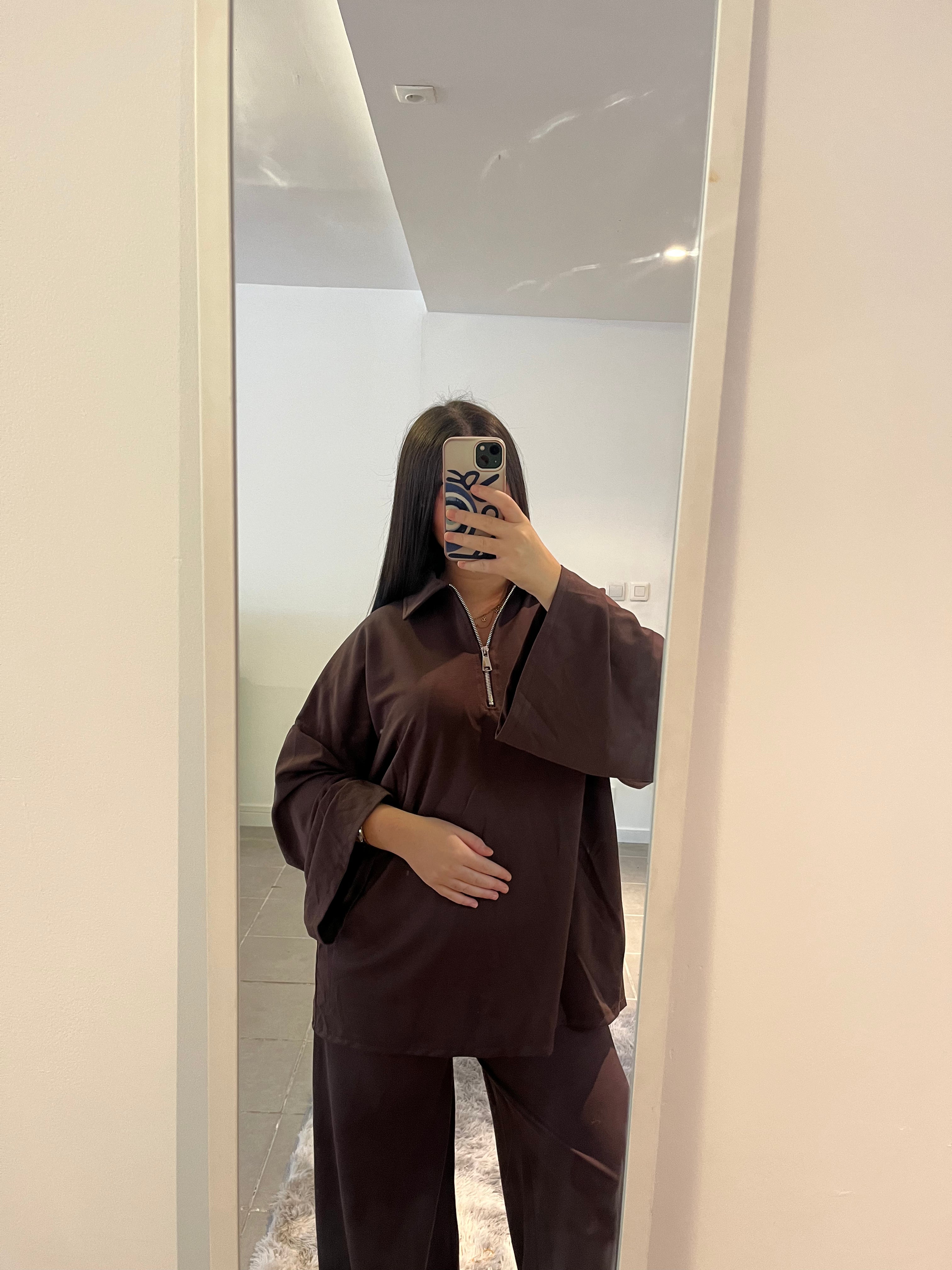 Ensemble ample marron