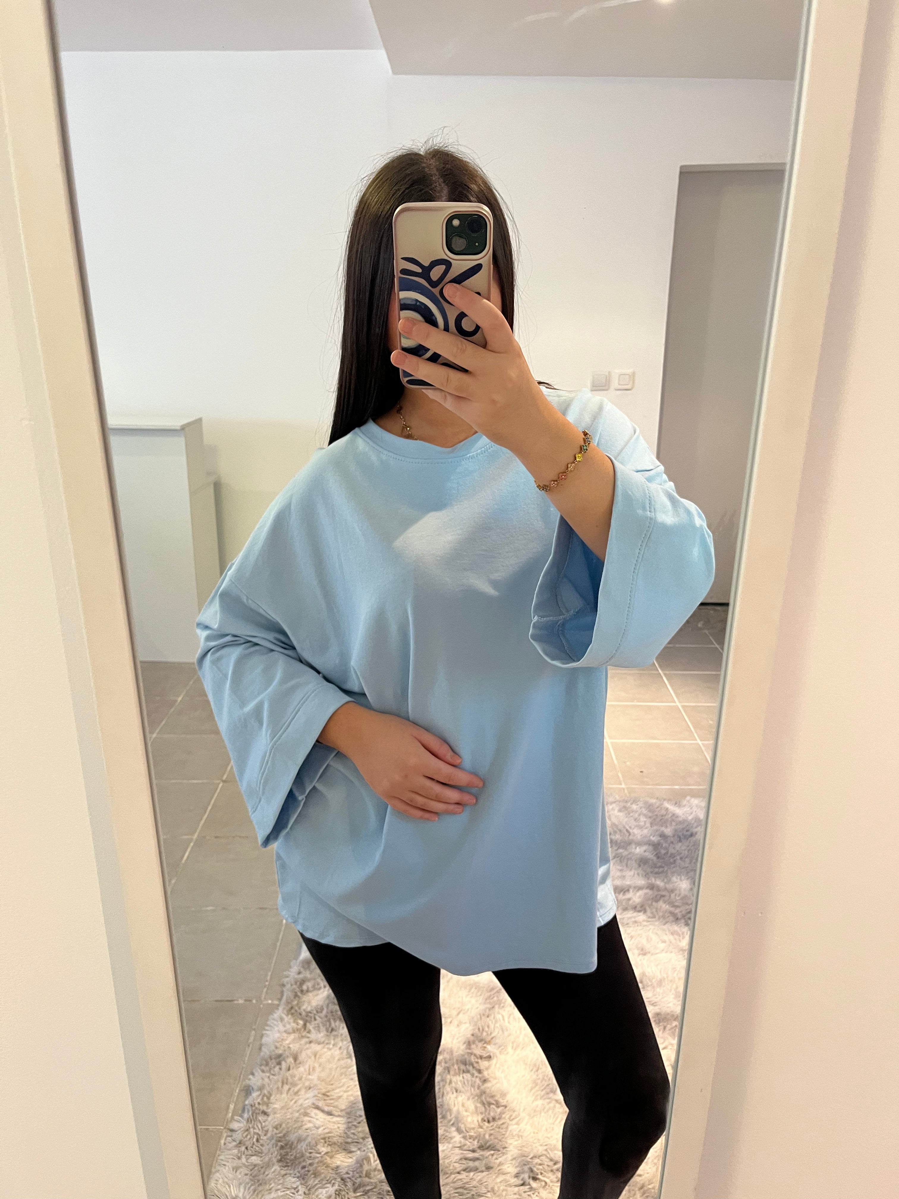T-shirt manche longue bleu