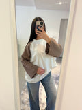 T shirt bicolor taupe