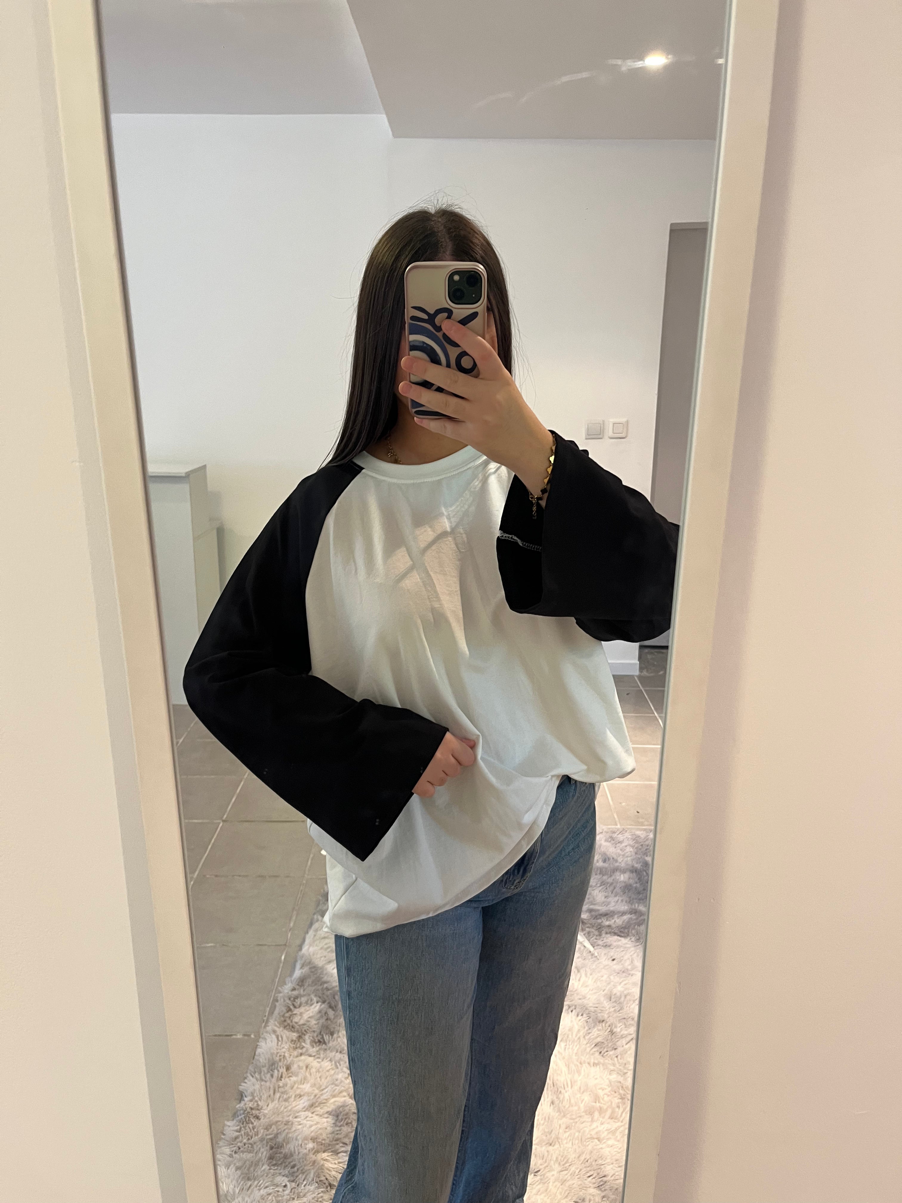 T shirt bi color noir