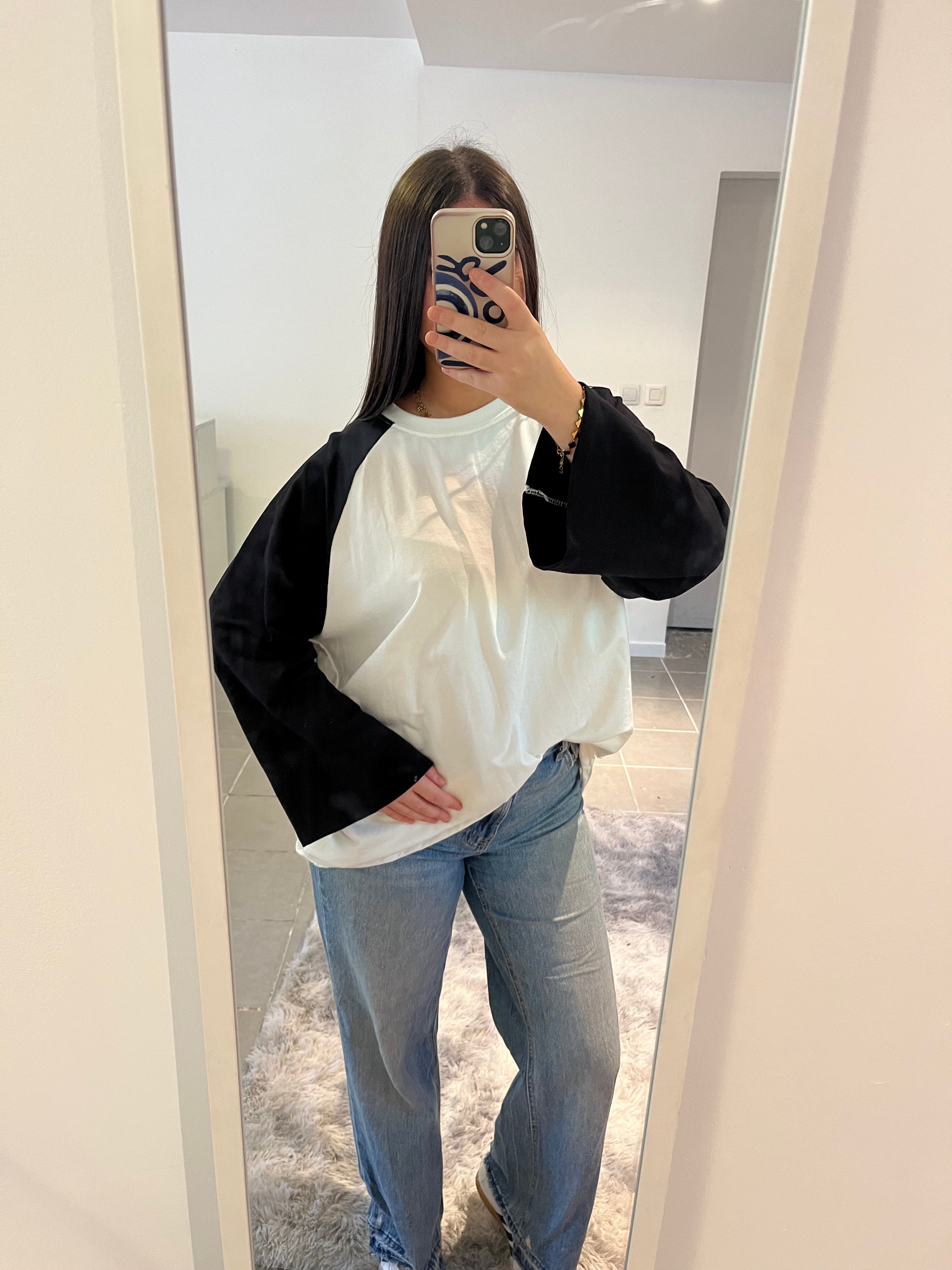 T shirt bi color noir