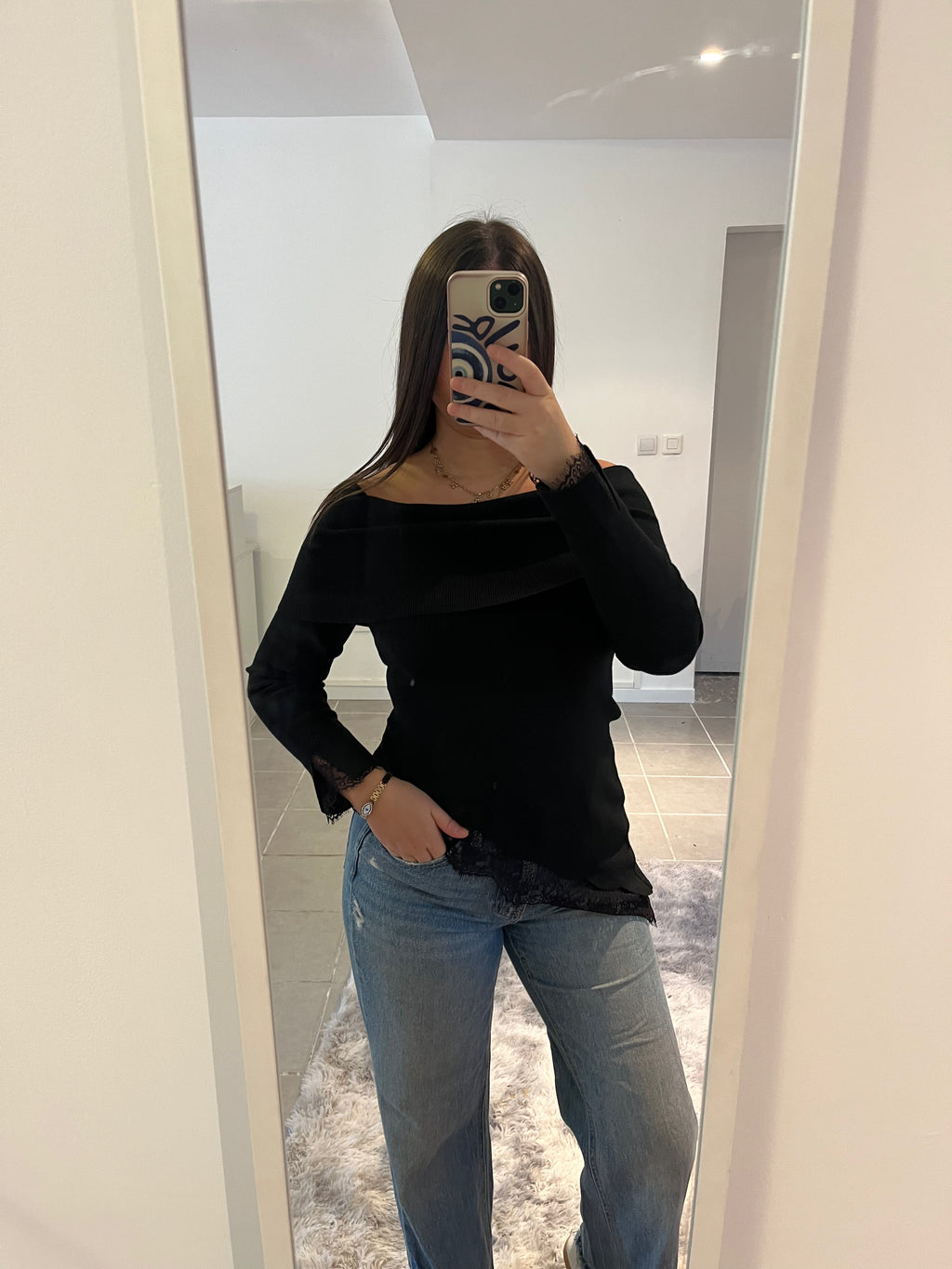 Haut dentelle noir