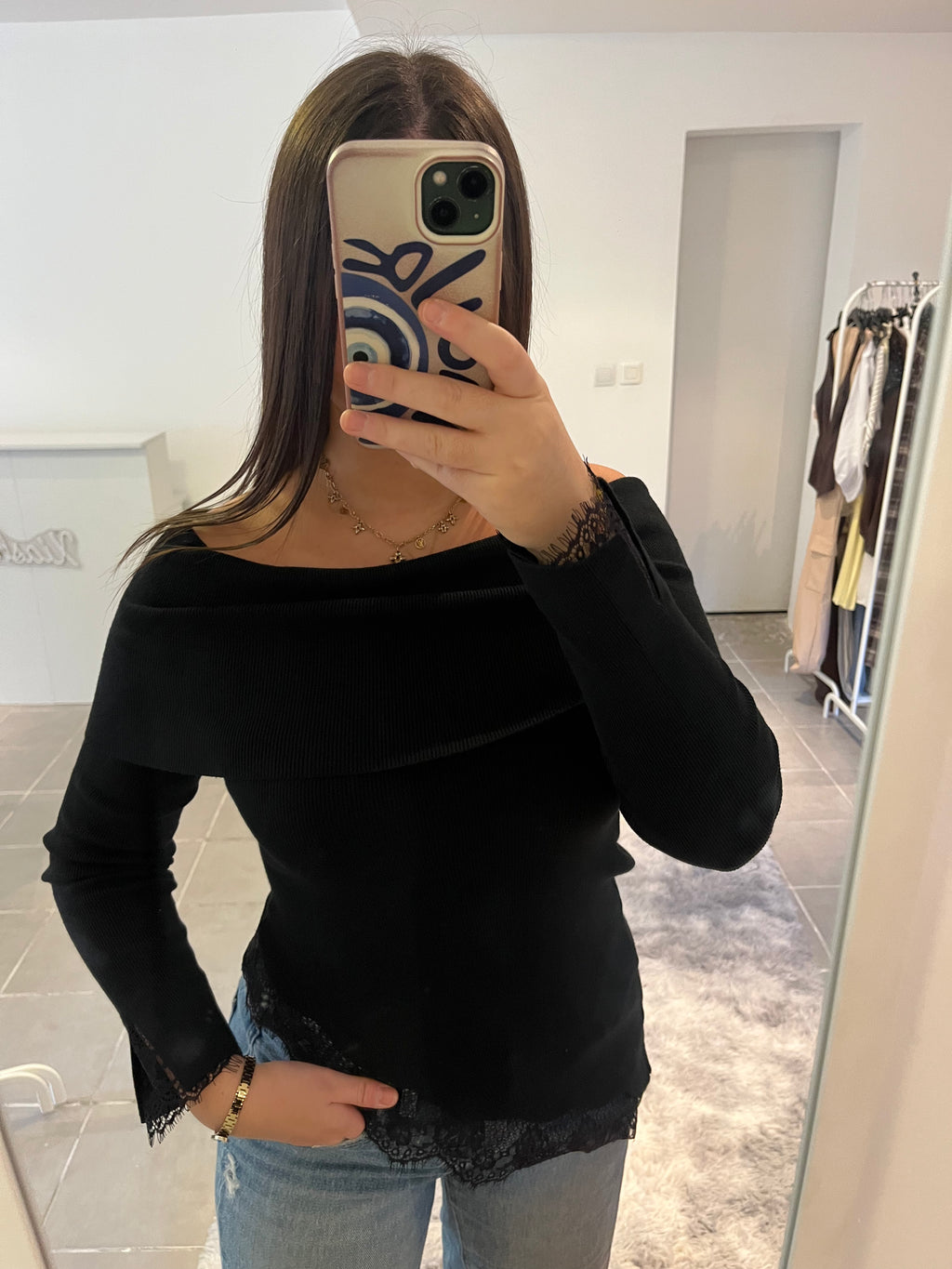 Haut dentelle noir